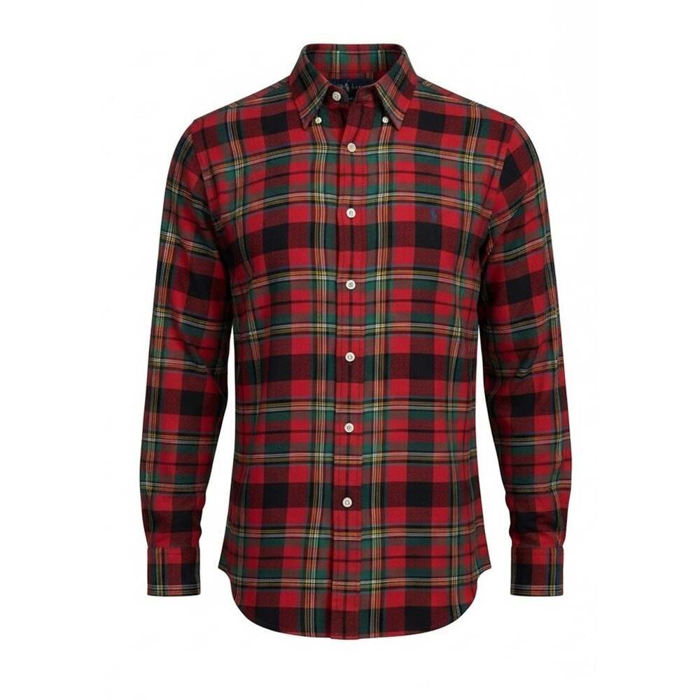 Polo Ralph Lauren Long Sleeve Button Down Shirt Men XL Red Green Tartan Plaid